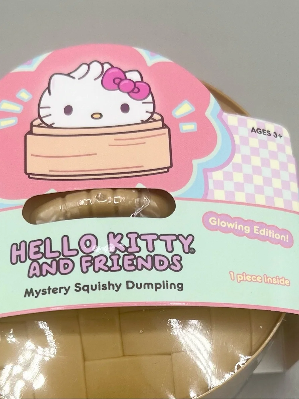 Sanrio HELLO KITTY Glowing Edition ✨Mystery Dumpling 4” Squishy NEW